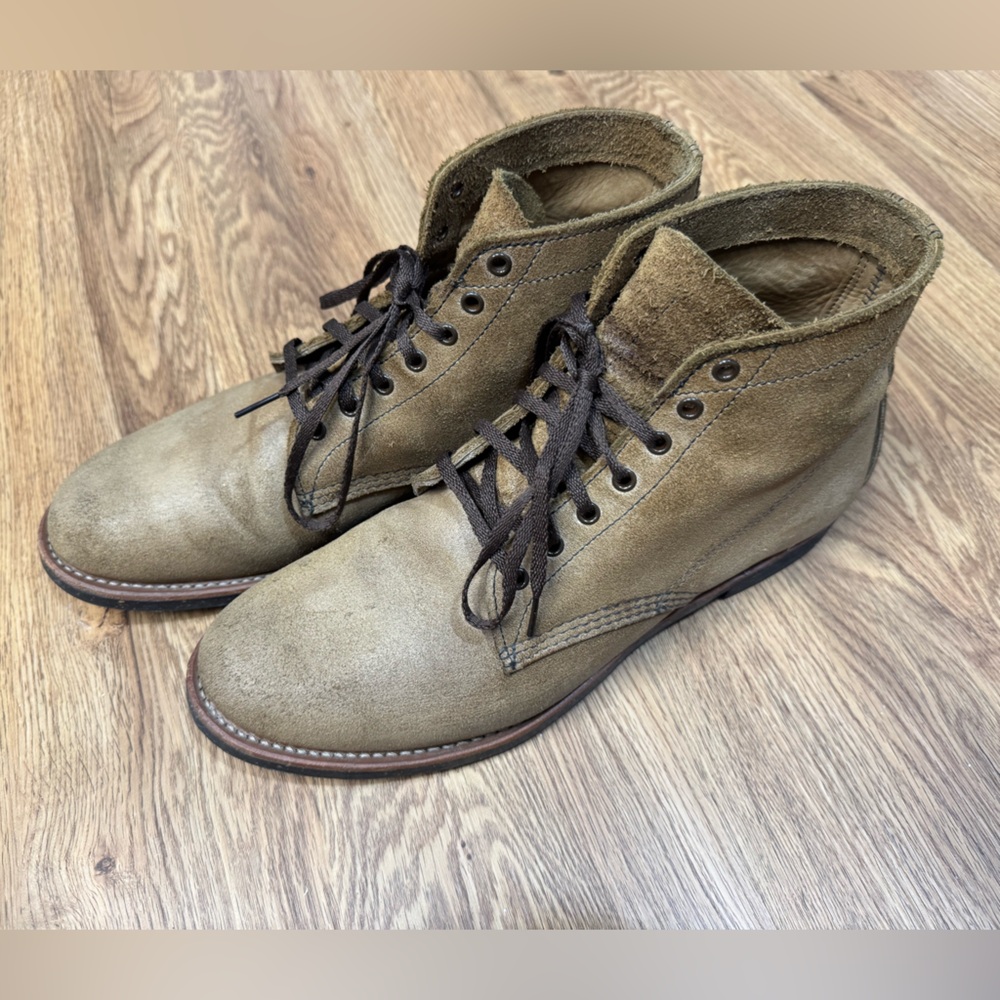 Red Wing Shoes Waxed Roughout Boondocker Style Boot (8062 10.5D)